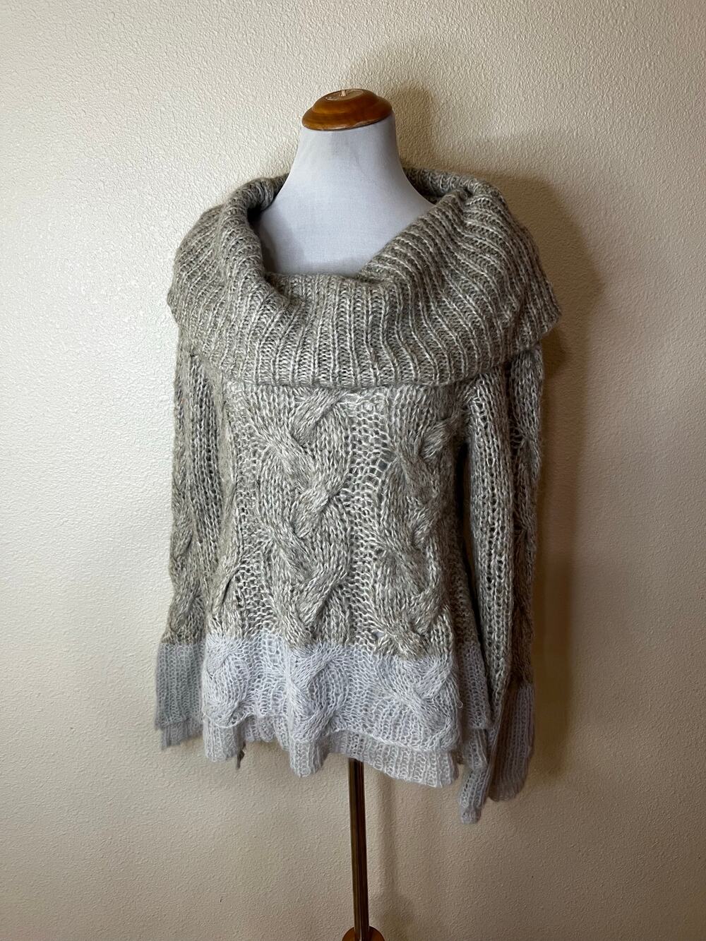 Sleeping on Snow | Anthropologie oversized cowl neck knit sweater WOMENS LARGE